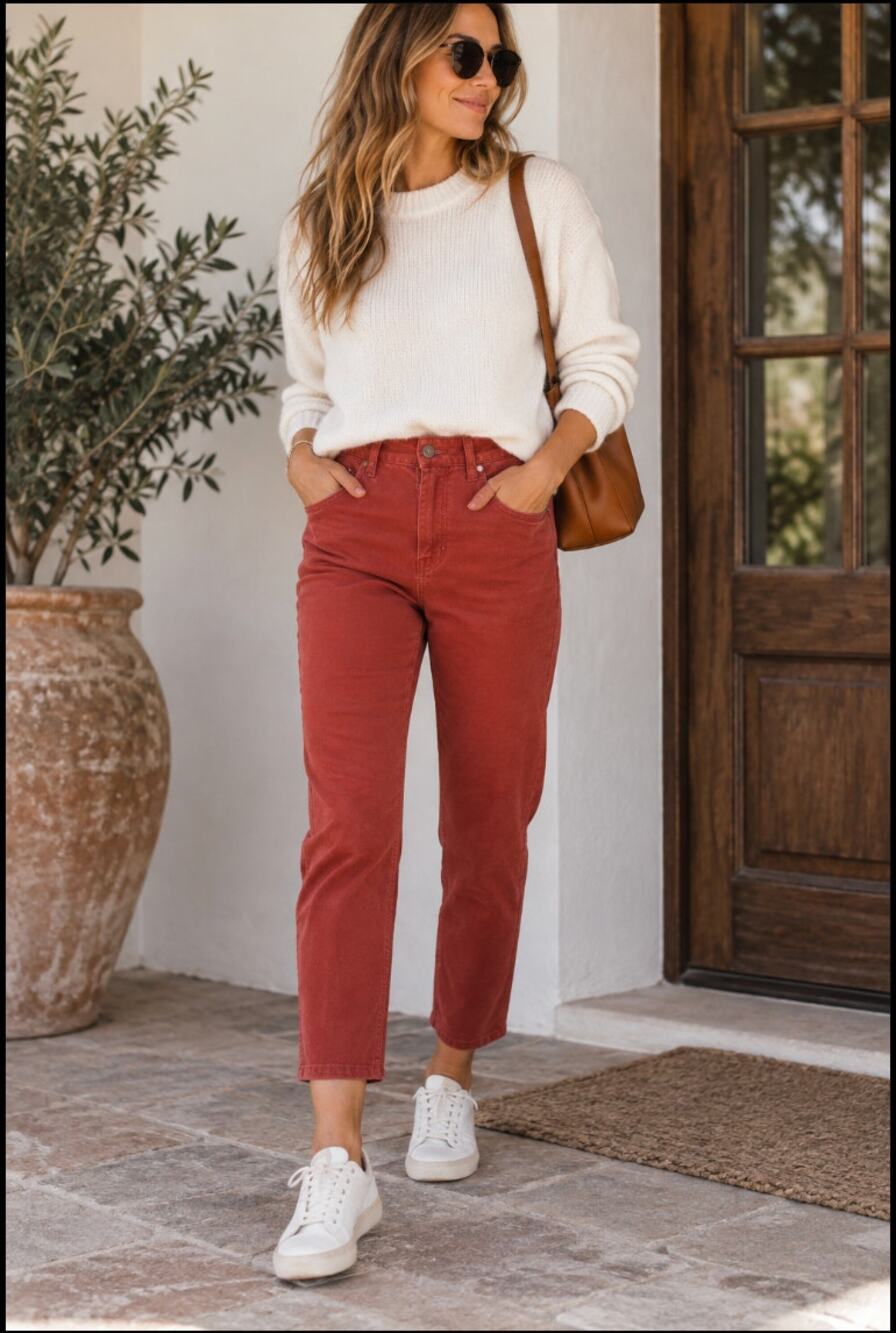 Anthropologie PILCRO Red Orange Skinny Corduroy Mid-Rise Pants Women's 31